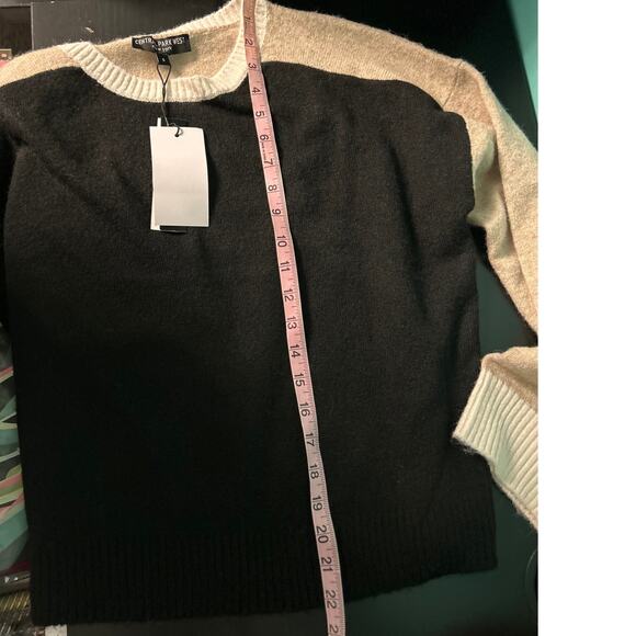 NWT Revolve/Central Park West Deacon Black Tan Gray Color Blocked Crewneck Small - Picture 6 of 10